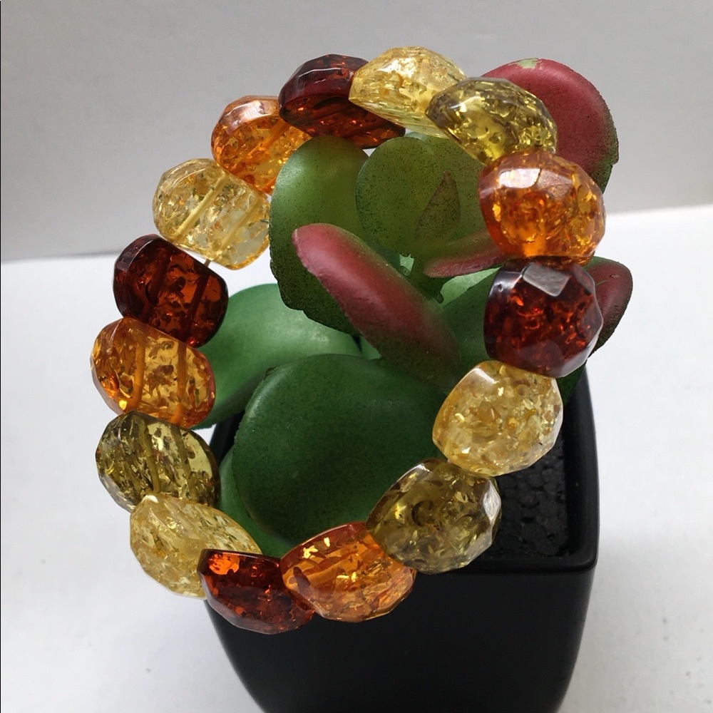 Multi Color Faux Amber Bracelet